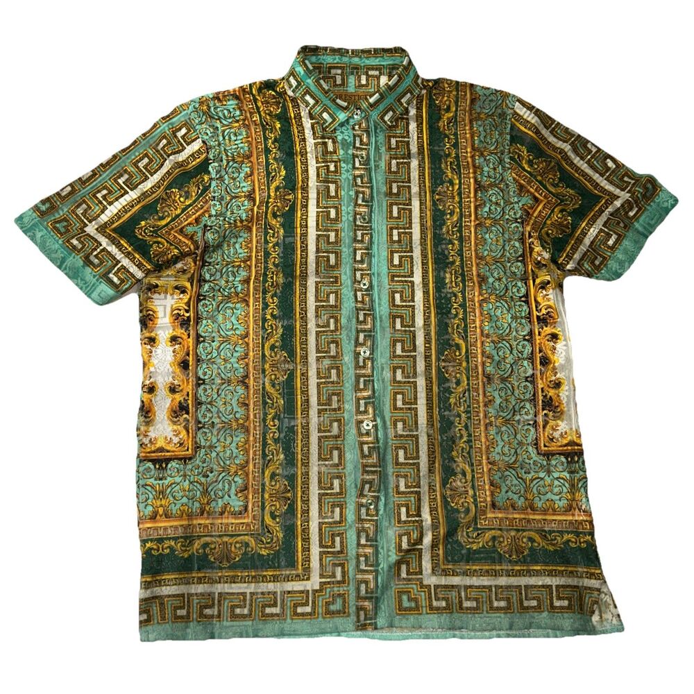 Prestige Original Men’s Short Sleeve Multi Color Designer Print Shirt XL
